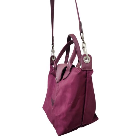 Longchamp Le Pliage Nylon Leather Burgundy S Neo Strap Shoulder Bag - Picture 8 of 16
